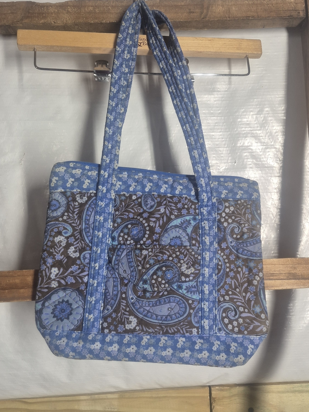 Blue Paisley Quilted Tote Bag - Unbranded